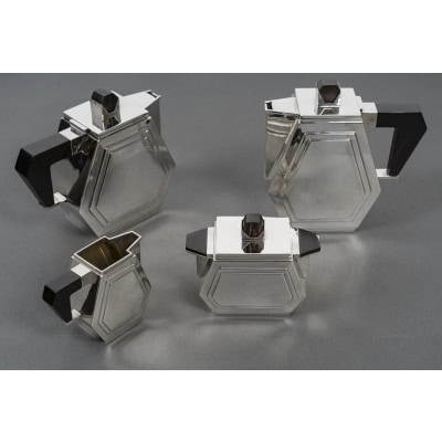 TETARD FRERES – Service THE/CAFE 4 pièces en argent massif ART DECO