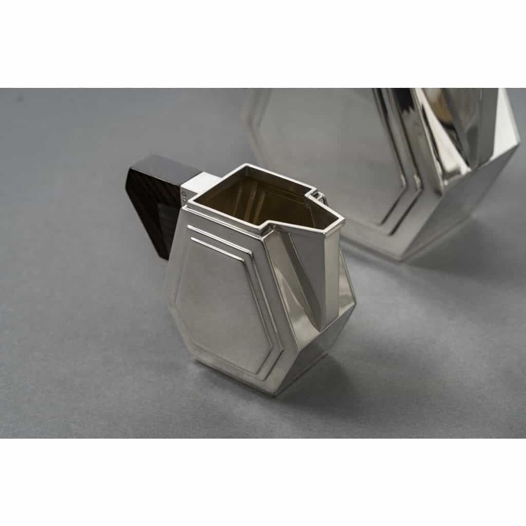 TETARD FRERES – Service THE/CAFE 4 pièces en argent massif ART DECO 15