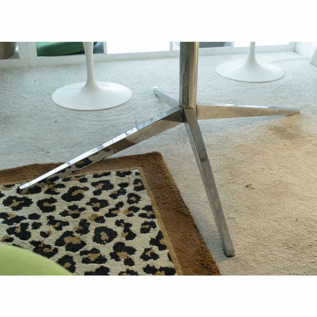 Florence KNOLL, table ovale arabescato – Marbre et acier chromé 5