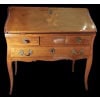 Bureau de pente époque Louis XV noyer et placage de bois fruitier quatre pieds cambrés trois tiroirs 19