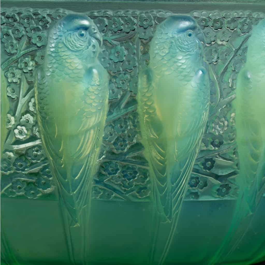 René Lalique :Coupe « Perruches » peppermint 1931 9