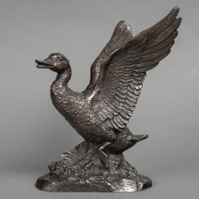 Sculpture – L’ Envol Du Canard , Irénée Félix René Rochard (1906-1984) – Bronze