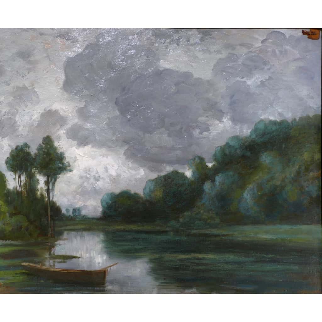 FANART Antonin Peinture Française XIXè Siècle Bord De Rivière Huile Sur Carton Signée Certificat d’authenticité 9