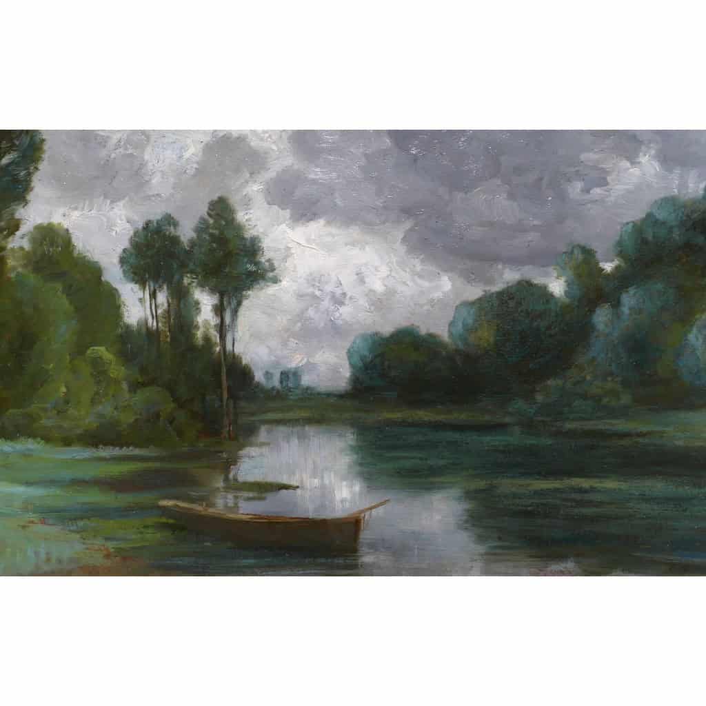 FANART Antonin Peinture Française XIXè Siècle Bord De Rivière Huile Sur Carton Signée Certificat d’authenticité 8