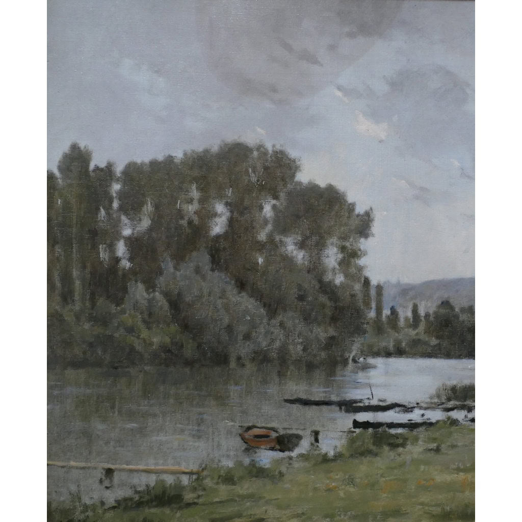 FOUBERT Emile Peinture Française 20è Siècle Ecole Barbizon La Seine à Vetheuil Huile Signée Certificat d’authenticité 7