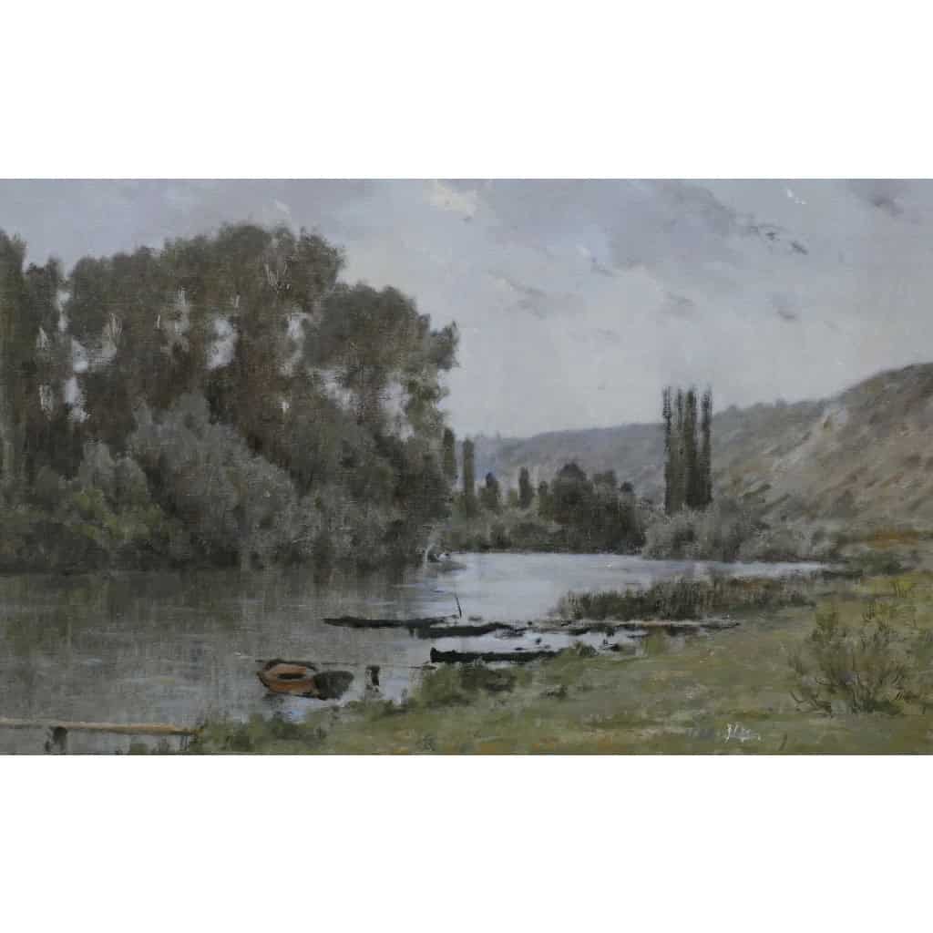 FOUBERT Emile Peinture Française 20è Siècle Ecole Barbizon La Seine à Vetheuil Huile Signée Certificat d’authenticité 6