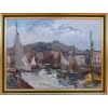 HERBO Fernand Peinture Française XXè Normandie Honfleur Et Son Port Huile sur Toile Signée Certificat 13