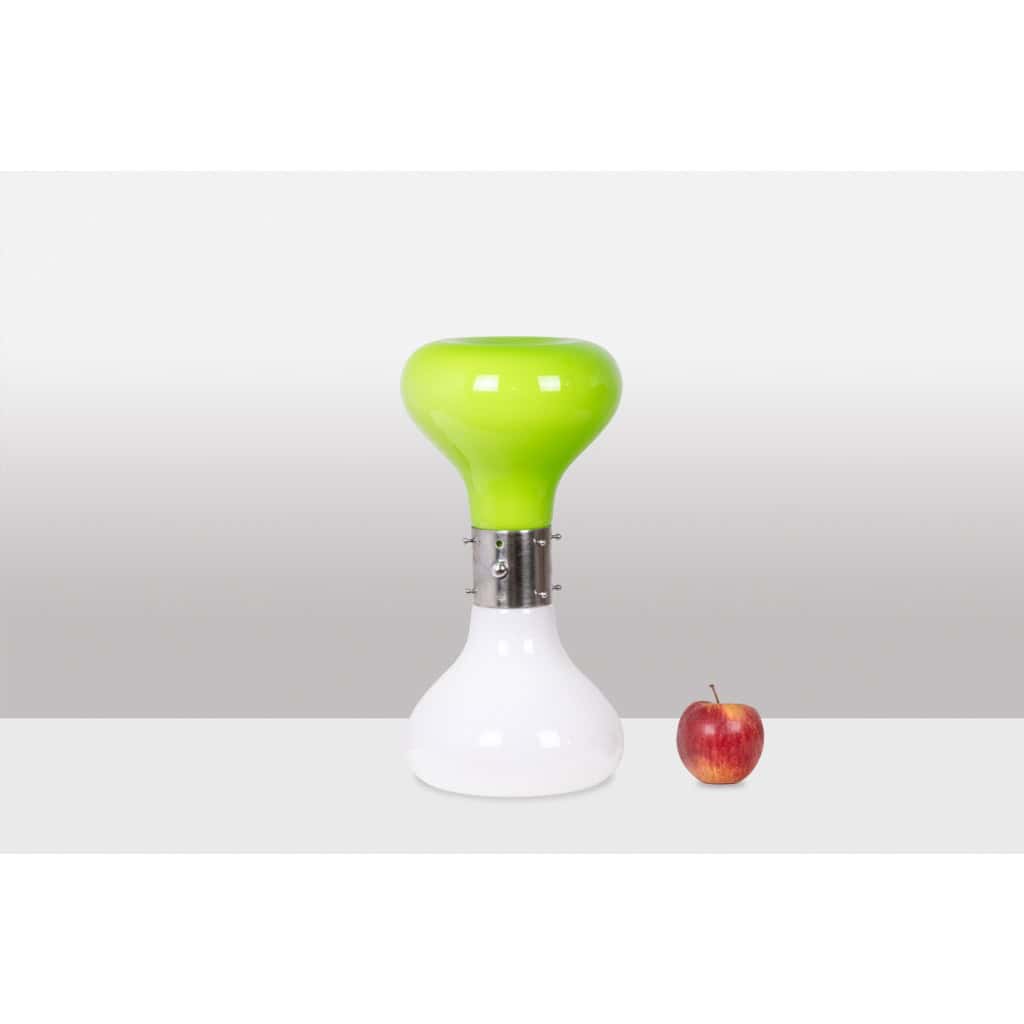 Carlo Nason. Lampe en verre blanc et vert. Années 1970.LS6076736T 4