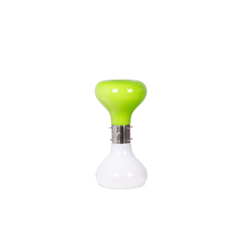 Carlo Nason. Lampe en verre blanc et vert. Années 1970.LS6076736T 3