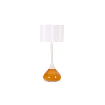 Lampe de forme bouteille en métal laqué blanc et opaline. Années 1970. LS6117337L 3