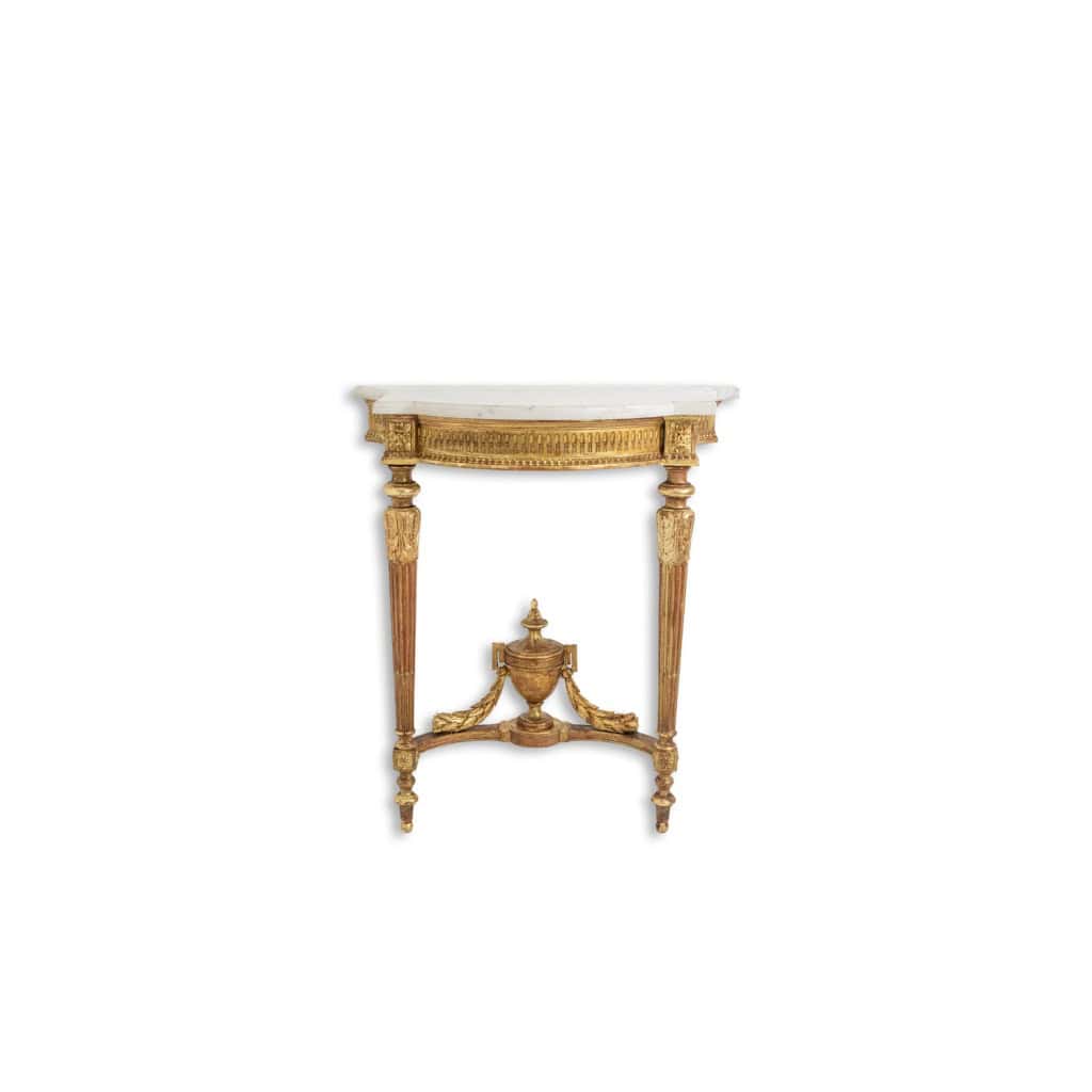 Console en bois doré et sculpté, plateau de marbre. Circa 1880. LS5551B559P 3