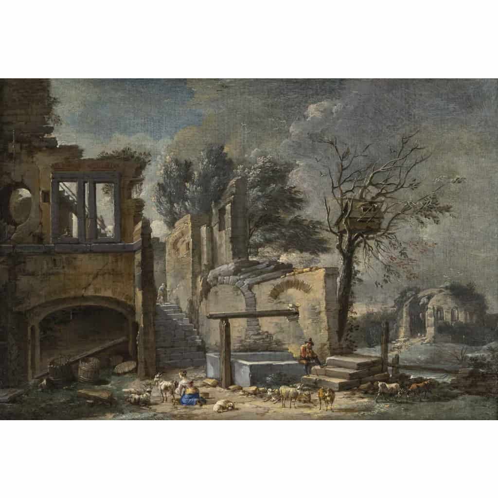 Paysage aux ruines, Jacques- Nicolas JULLIART (1715-1790) 11