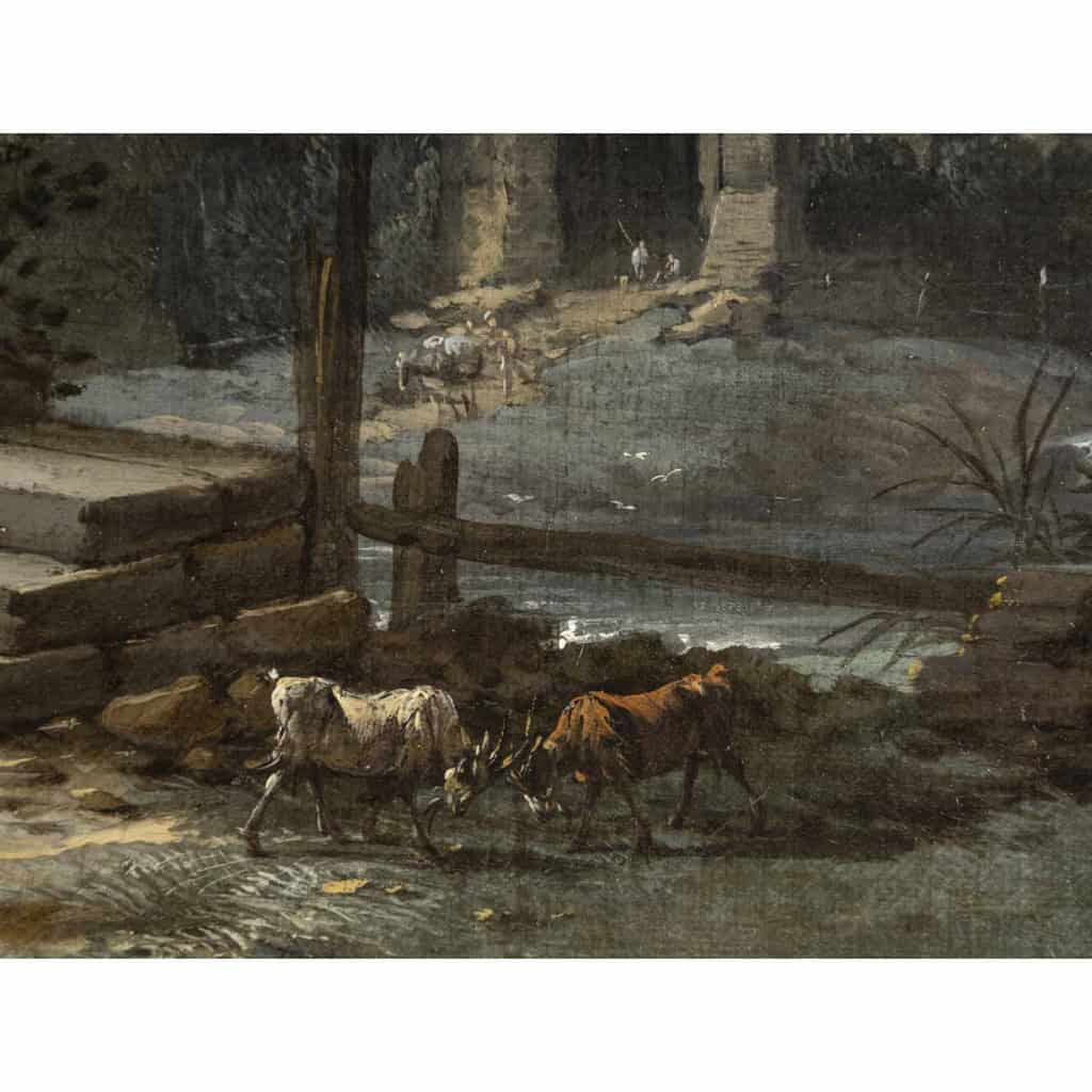 Paysage aux ruines, Jacques- Nicolas JULLIART (1715-1790) 5