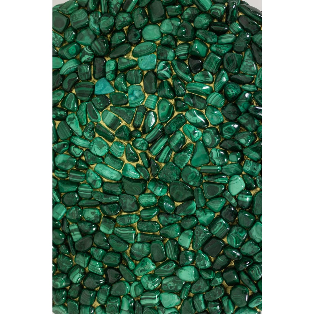 Guéridon en malachite et métal doré. Travail contemporain. LS59992 168J 5