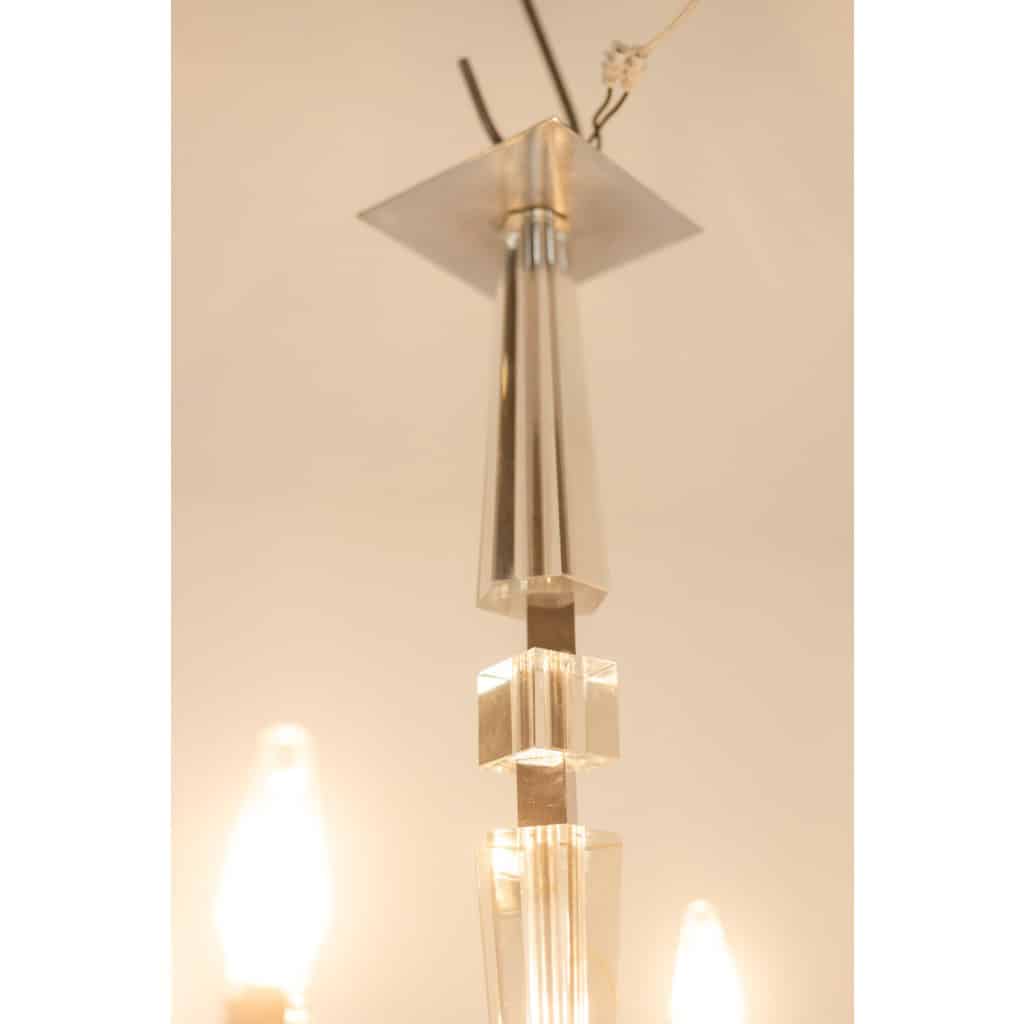 Jacques Adnet. Lustre Moderniste en métal chromé. Circa 1940. LS6042309H 8