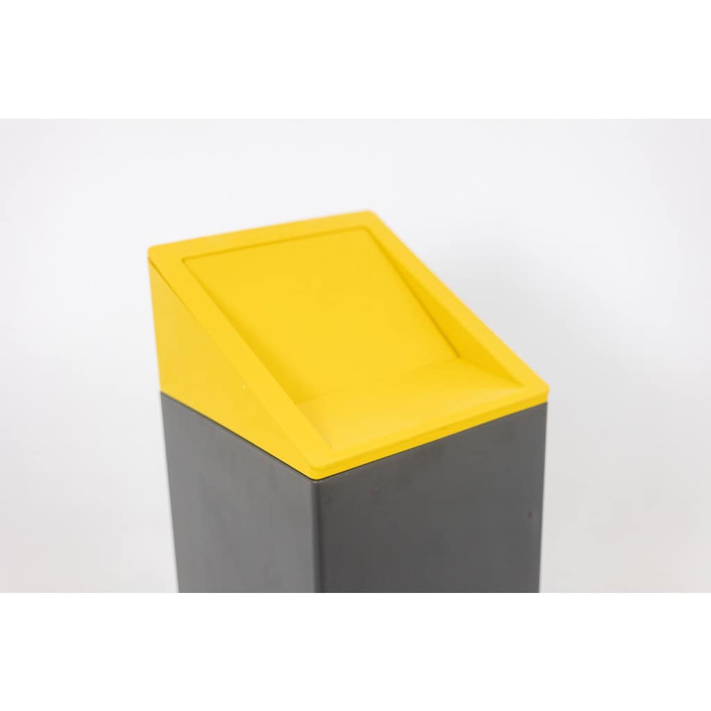 Kartell. Poubelle Design grise et jaune. Années 1970. LS5254159P 7