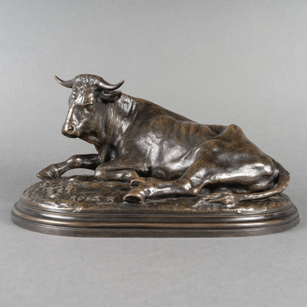 Sculpture – Boeuf Couché , Rosa Bonheur (1822-1899) – Bronze 4