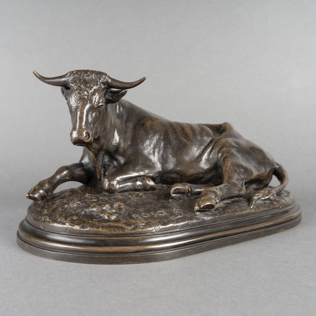 Sculpture – Boeuf Couché , Rosa Bonheur (1822-1899) – Bronze 3