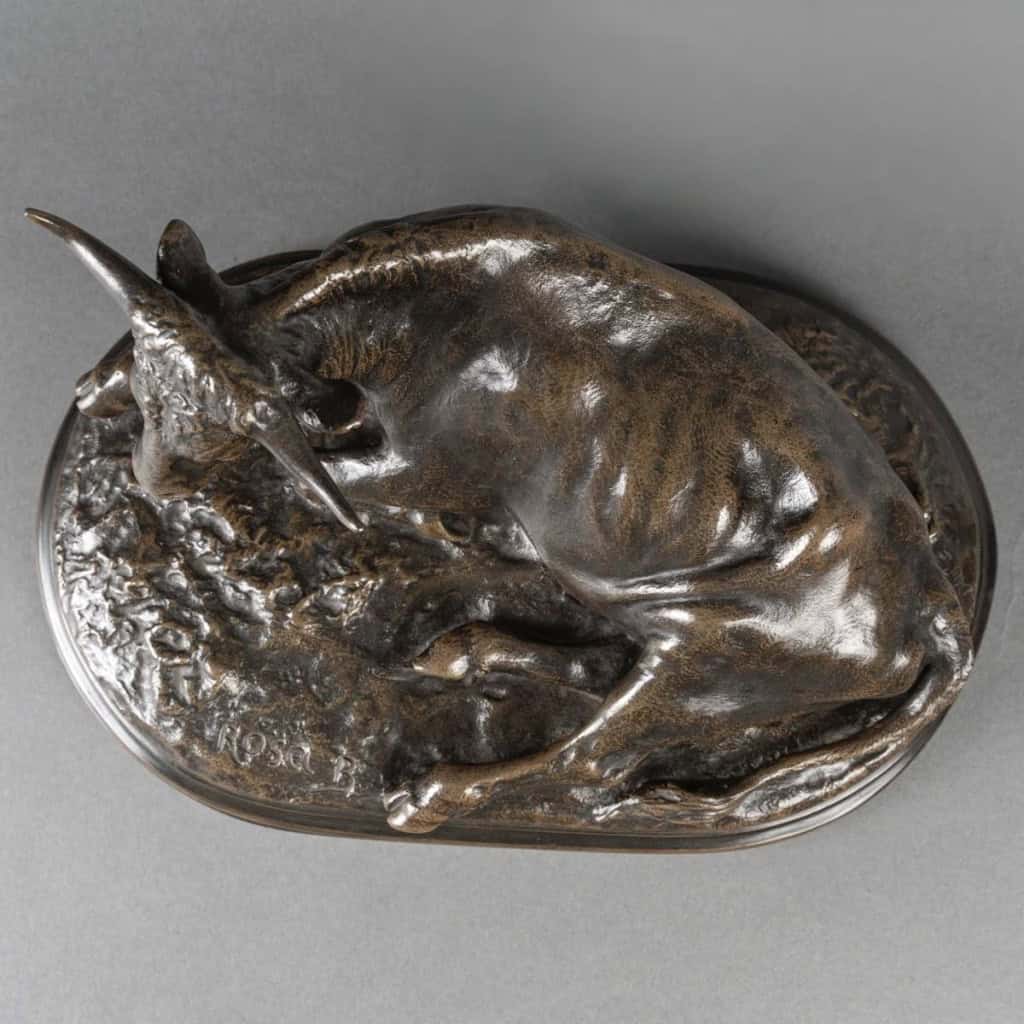 Sculpture – Boeuf Couché , Rosa Bonheur (1822-1899) – Bronze 10