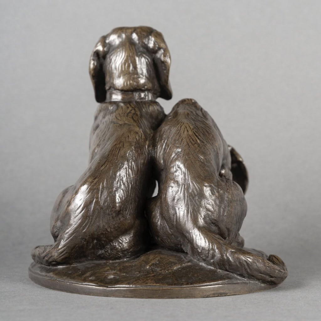 Groupe De Bassets  » Ravageot Et Ravageode  » , Emmanuel Fremiet (1824 -1910) – Bronze 9