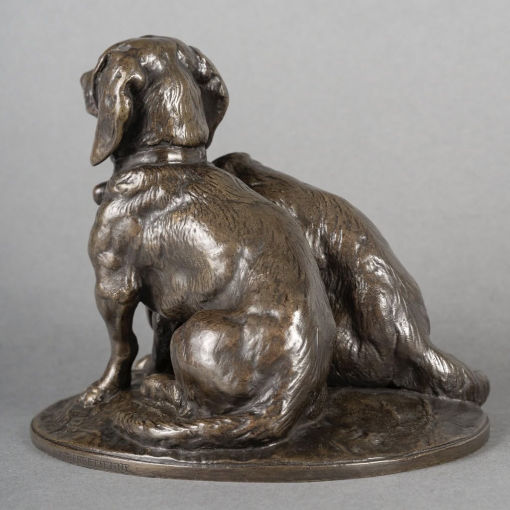 Groupe De Bassets  » Ravageot Et Ravageode  » , Emmanuel Fremiet (1824 -1910) – Bronze 10