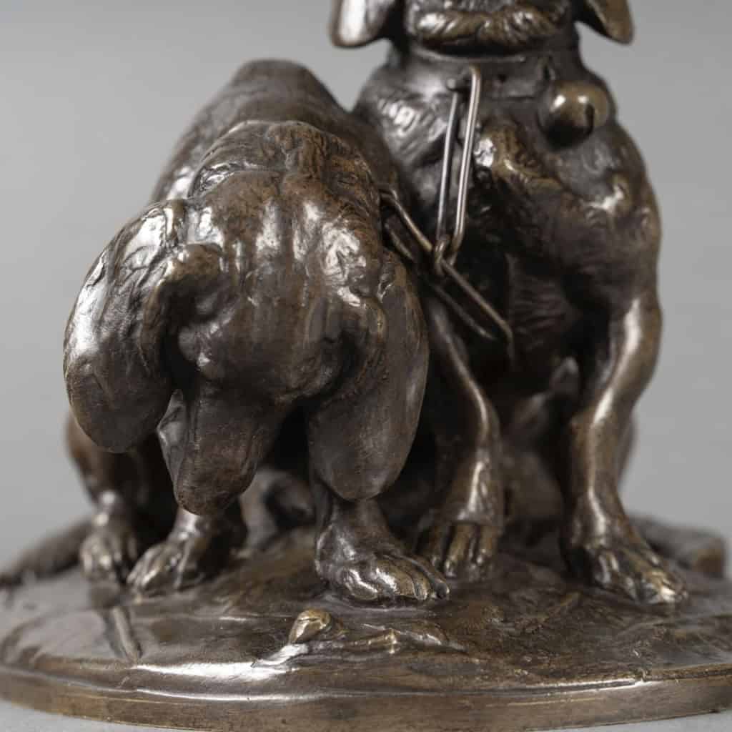 Groupe De Bassets  » Ravageot Et Ravageode  » , Emmanuel Fremiet (1824 -1910) – Bronze 11