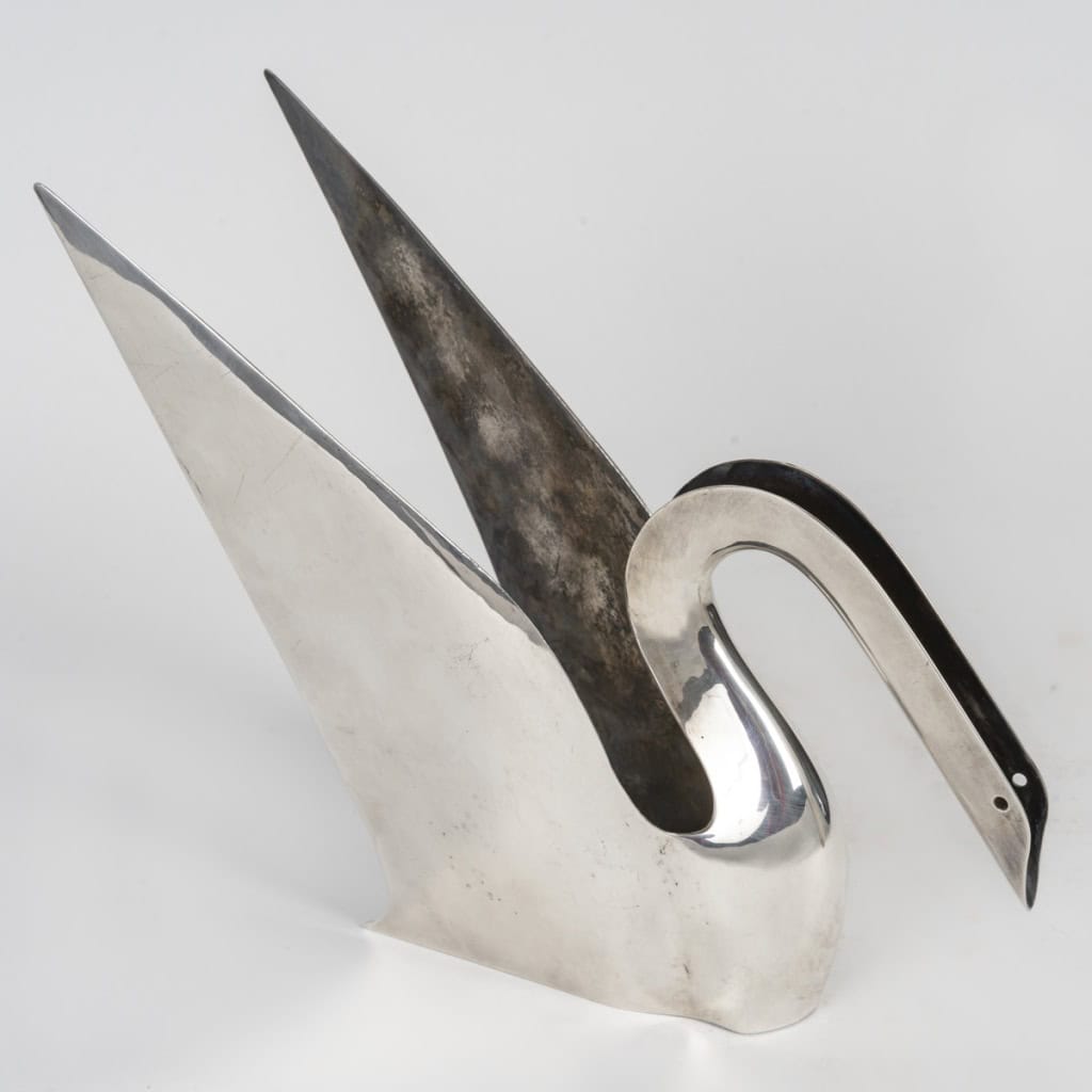 GIO PONTI (1891 – 1979) : Cygne en argent massif 10