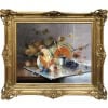 CAUCHOIX Eugène Nature morte aux fruits sur plateau d’argent Huile Sur Toile Signée Certificat d’authenticité 26