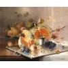 CAUCHOIX Eugène Nature morte aux fruits sur plateau d’argent Huile Sur Toile Signée Certificat d’authenticité 27