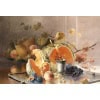 CAUCHOIX Eugène Nature morte aux fruits sur plateau d’argent Huile Sur Toile Signée Certificat d’authenticité 28