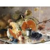 CAUCHOIX Eugène Nature morte aux fruits sur plateau d’argent Huile Sur Toile Signée Certificat d’authenticité 18