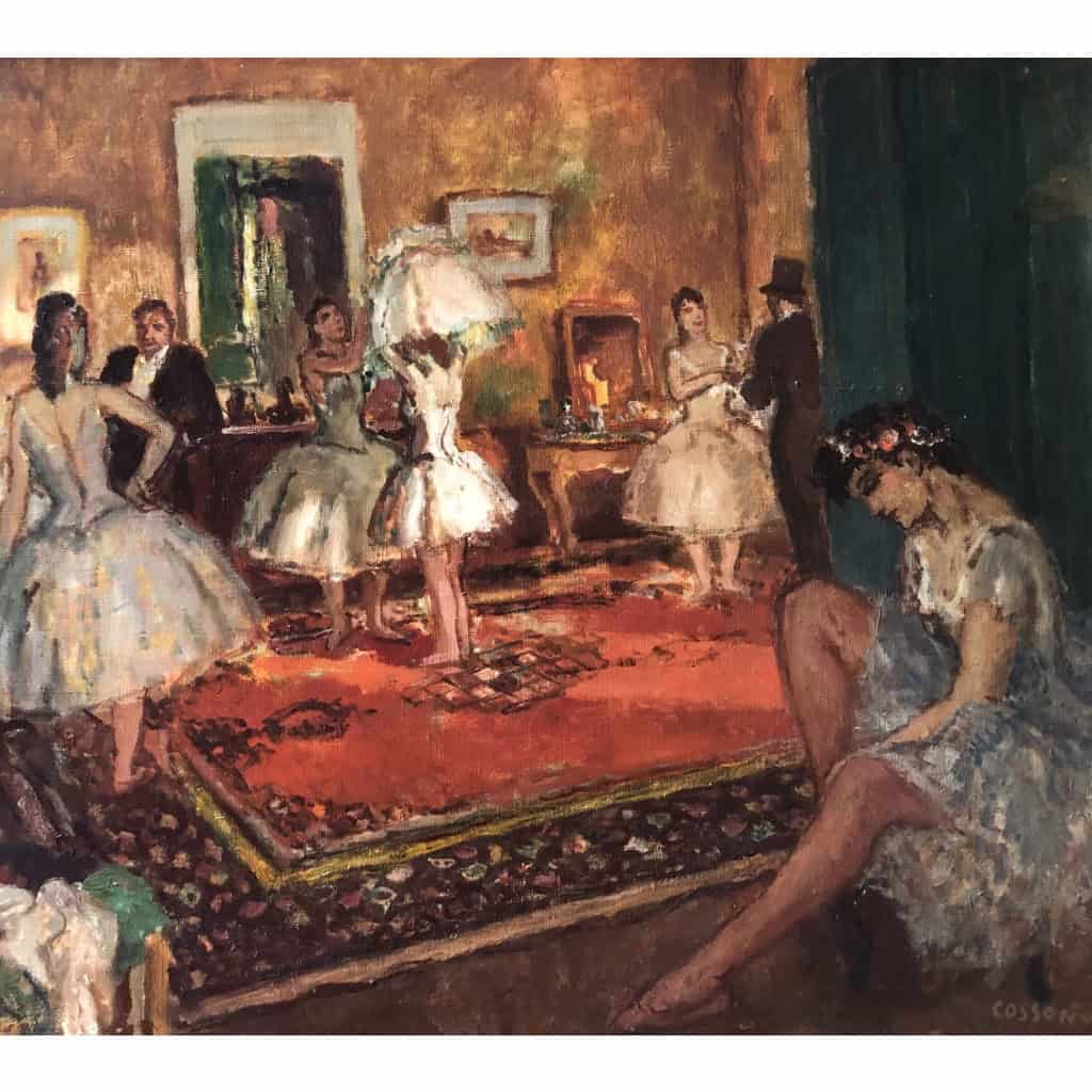 COSSON Marcel Peinture 20è siècle Paris La loge à l’Opéra Huile sur Toile Signée Certificat d’Authenticité 10