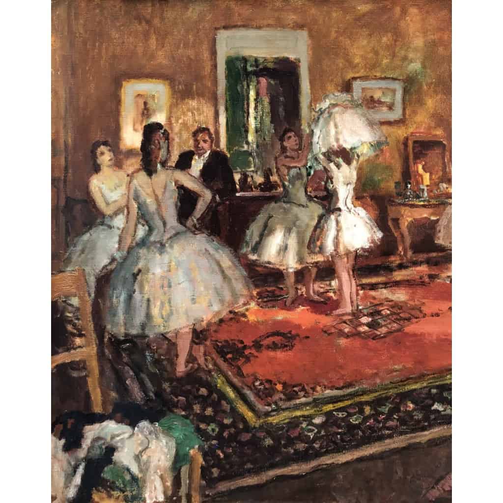 COSSON Marcel Peinture 20è siècle Paris La loge à l’Opéra Huile sur Toile Signée Certificat d’Authenticité 7