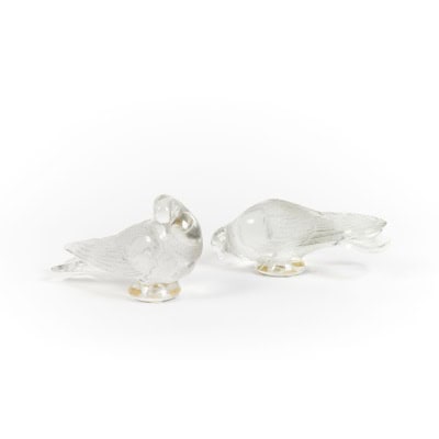 R Lalique, Paire de Pigeon Vervier et Pigeon « GAND »