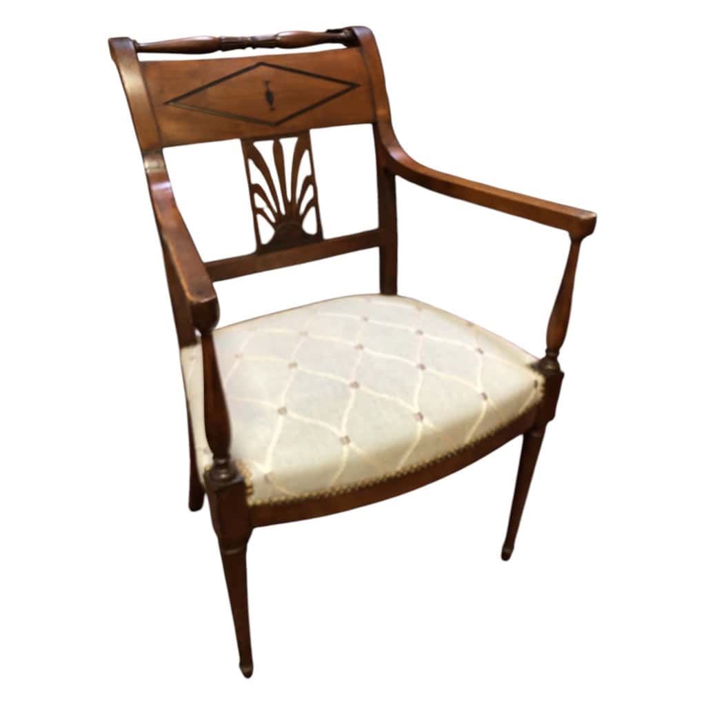 Fauteuil à dossier plat d’époque Directoire estampillé Chapuis 6