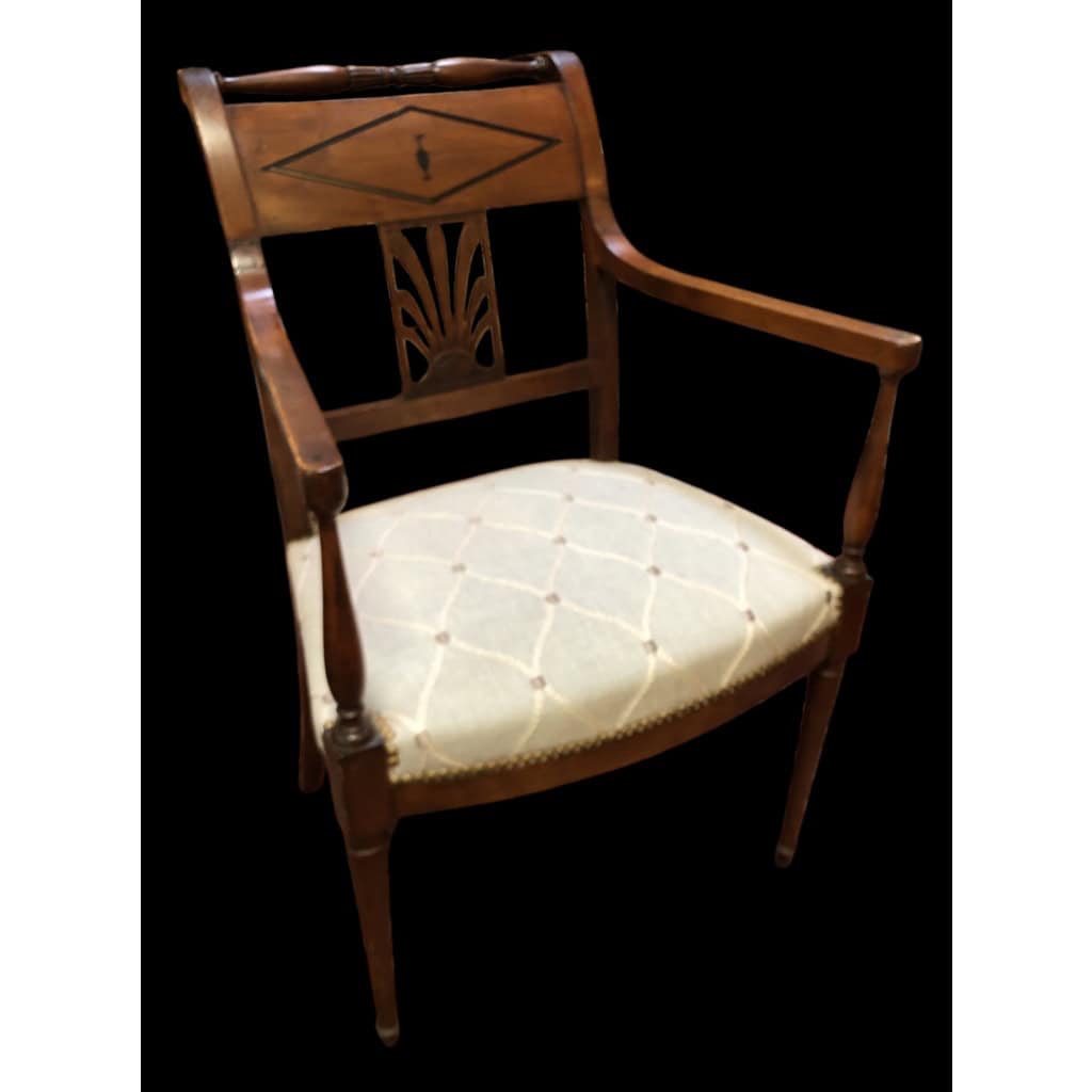 Fauteuil à dossier plat d’époque Directoire estampillé Chapuis 5