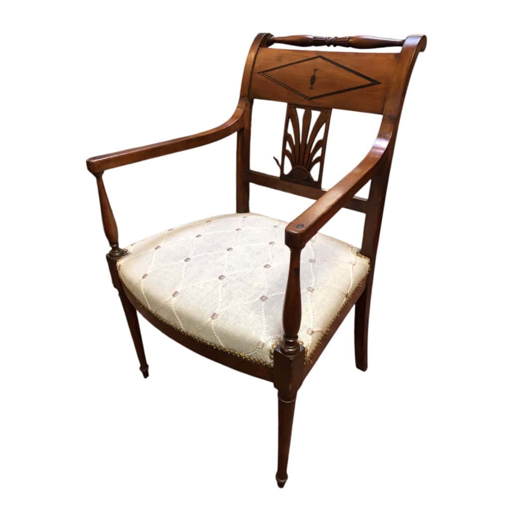 Fauteuil à dossier plat d’époque Directoire estampillé Chapuis 3