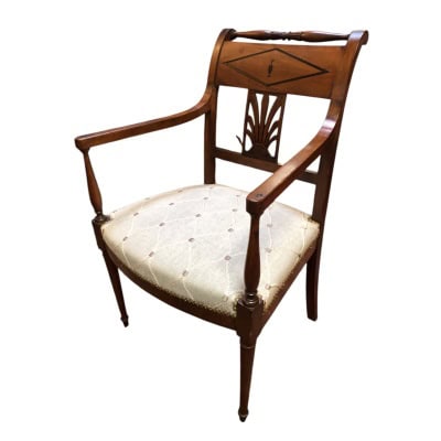 Fauteuil à dossier plat d’époque Directoire estampillé Chapuis