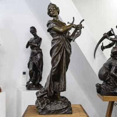 Sculpture – Sapho , Emmanuel Villanis (1858-1914) – Bronze