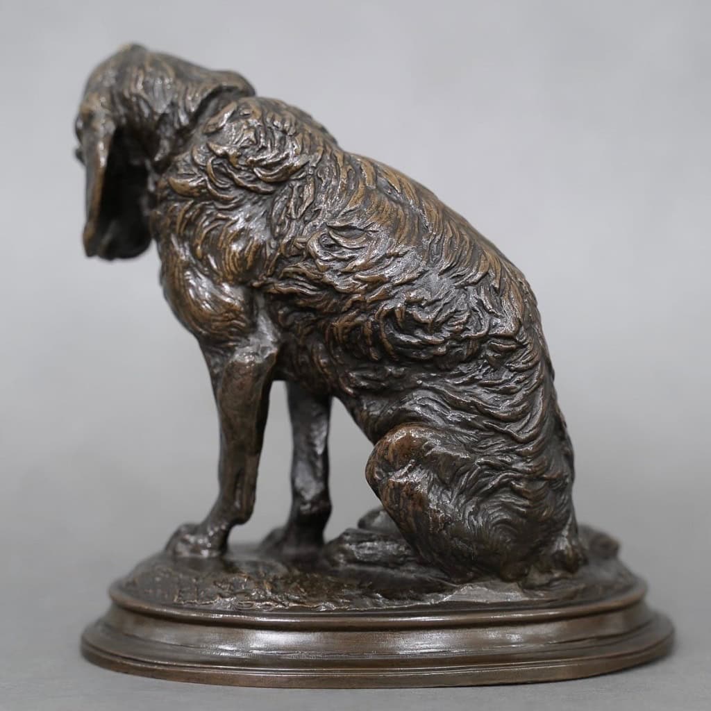 Sculpture – Chien Terrier Assis , Emmanuel Frémiet (1824-1910) – Bronze 6