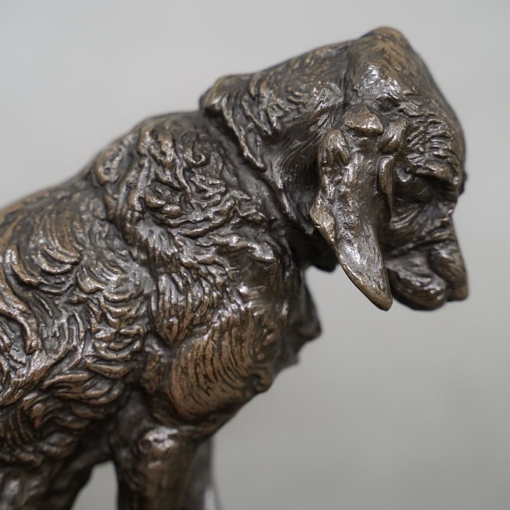 Sculpture – Chien Terrier Assis , Emmanuel Frémiet (1824-1910) – Bronze 4