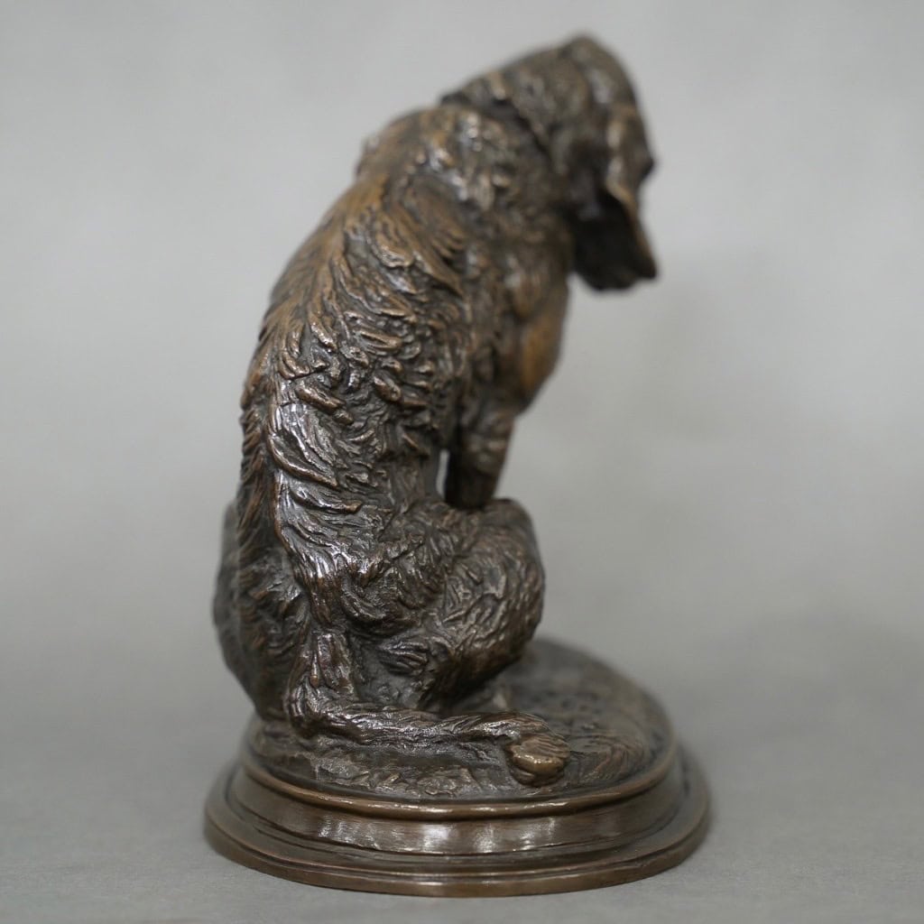 Sculpture – Chien Terrier Assis , Emmanuel Frémiet (1824-1910) – Bronze 7