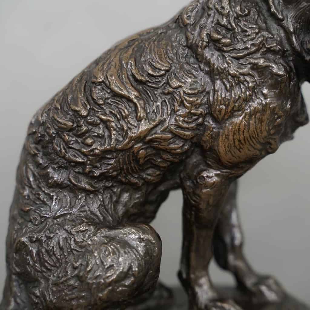 Sculpture – Chien Terrier Assis , Emmanuel Frémiet (1824-1910) – Bronze 8