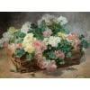 Jeannin Georges Peinture Française 19è Siècle Panier De Roses Huile Sur Toile Signée Certificat 21