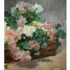 Jeannin Georges Peinture Française 19è Siècle Panier De Roses Huile Sur Toile Signée Certificat 30