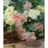 Jeannin Georges Peinture Française 19è Siècle Panier De Roses Huile Sur Toile Signée Certificat 31