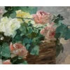 Jeannin Georges Peinture Française 19è Siècle Panier De Roses Huile Sur Toile Signée Certificat 32