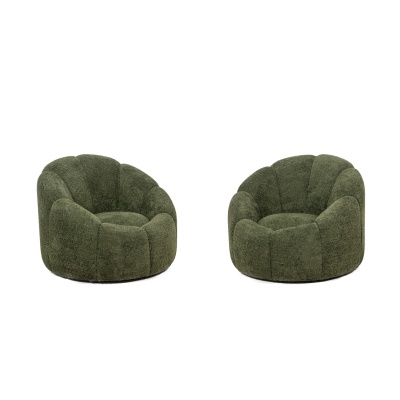 Paire de fauteuils en tissu à bouclettes. Contemporain. LS62021908P