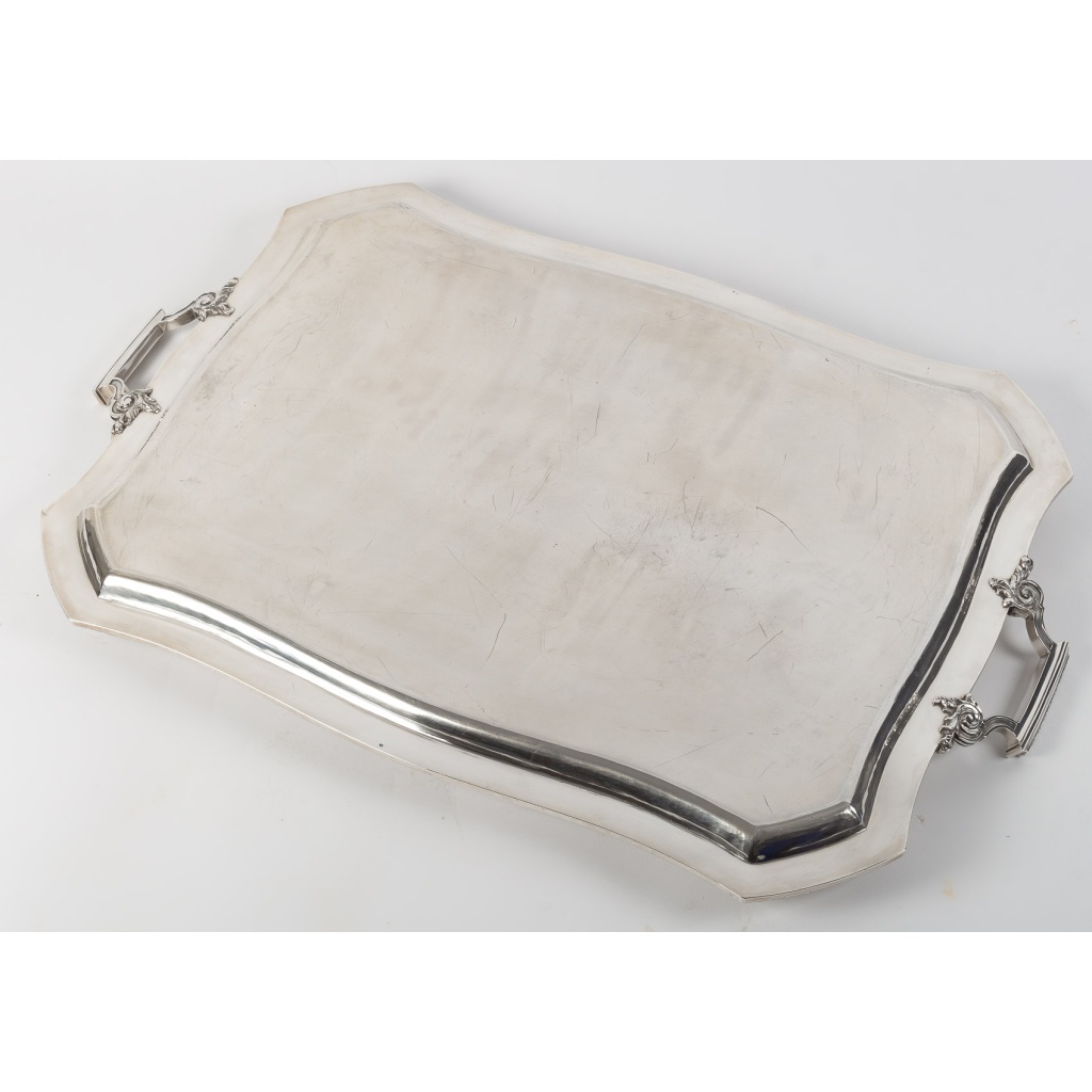 D. ROUSSEL – Plateau en argent massif rectangulaire Circa 1880 11