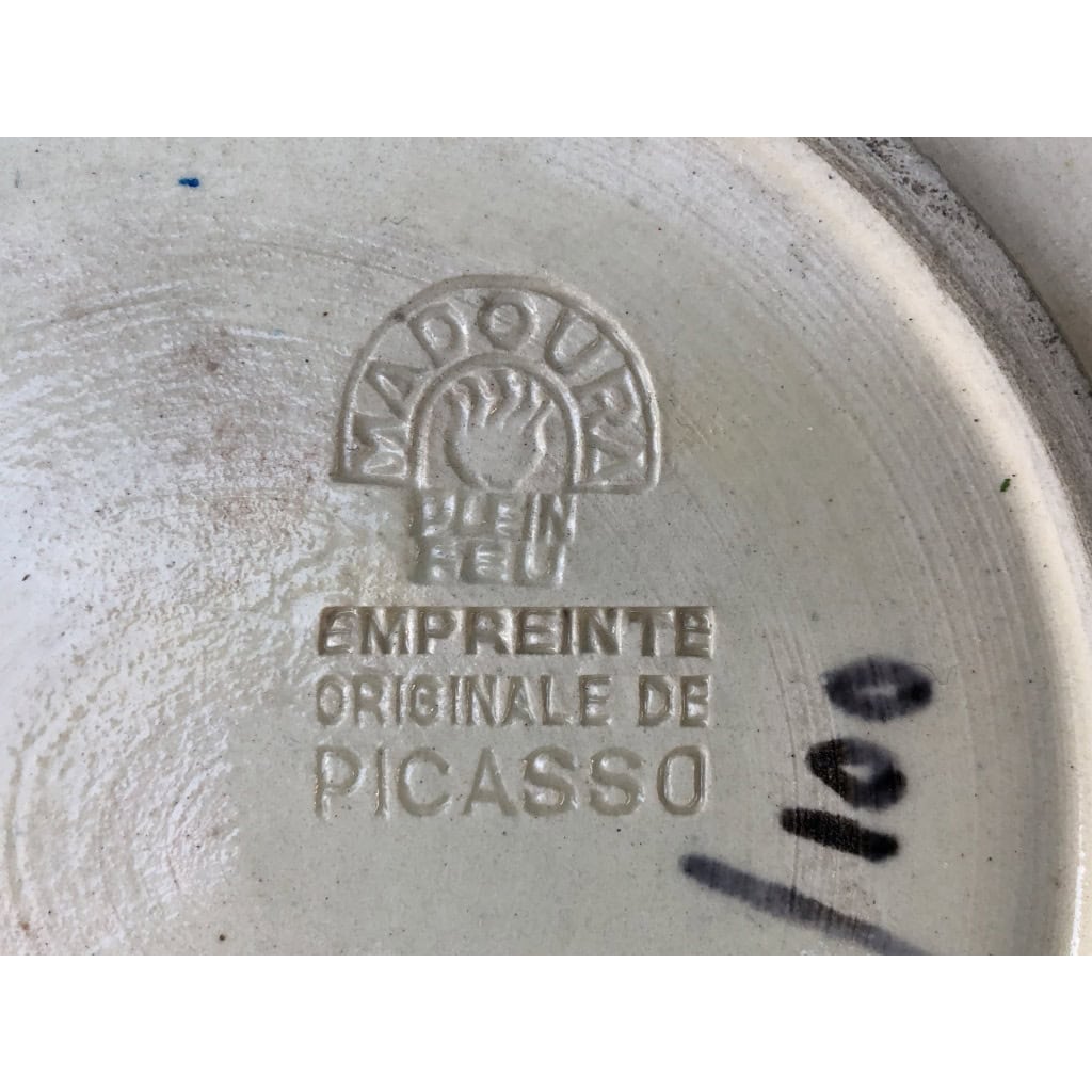 PICASSO Pablo & Madoura Homme Barbu 1959 Assiette En Faïence Signée Certificat D’authenticité 5